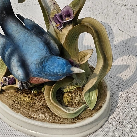 VINTAGE ANDREA BY SADEK PORCELAIN‎ BISQUE BLUE BIRD - Picture 4 of 8